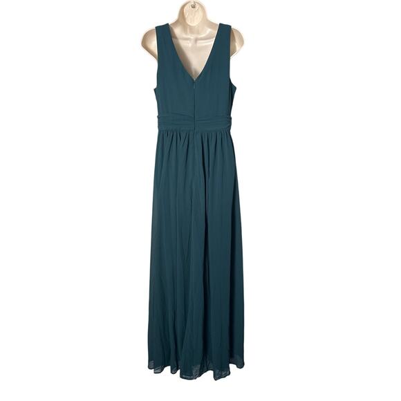 NWT Lulus Thoughts of Hue Emerald Green Surplice Maxi Dress Size L - Picture 4 of 12